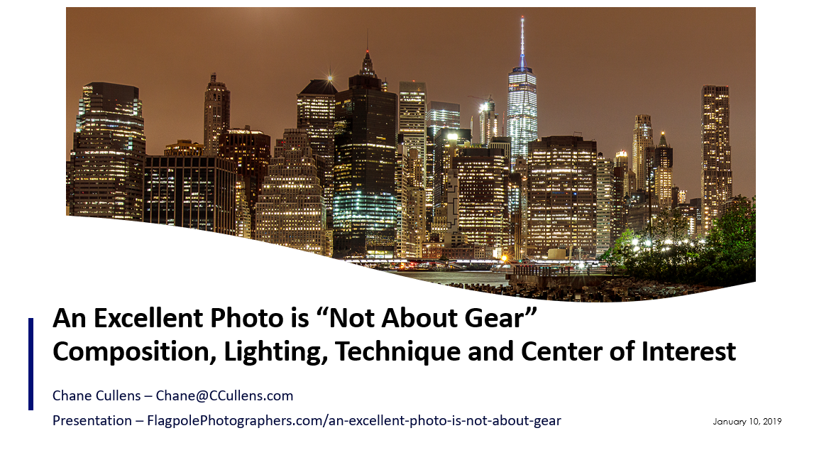 An Excellent Photo is “Not About Gear”