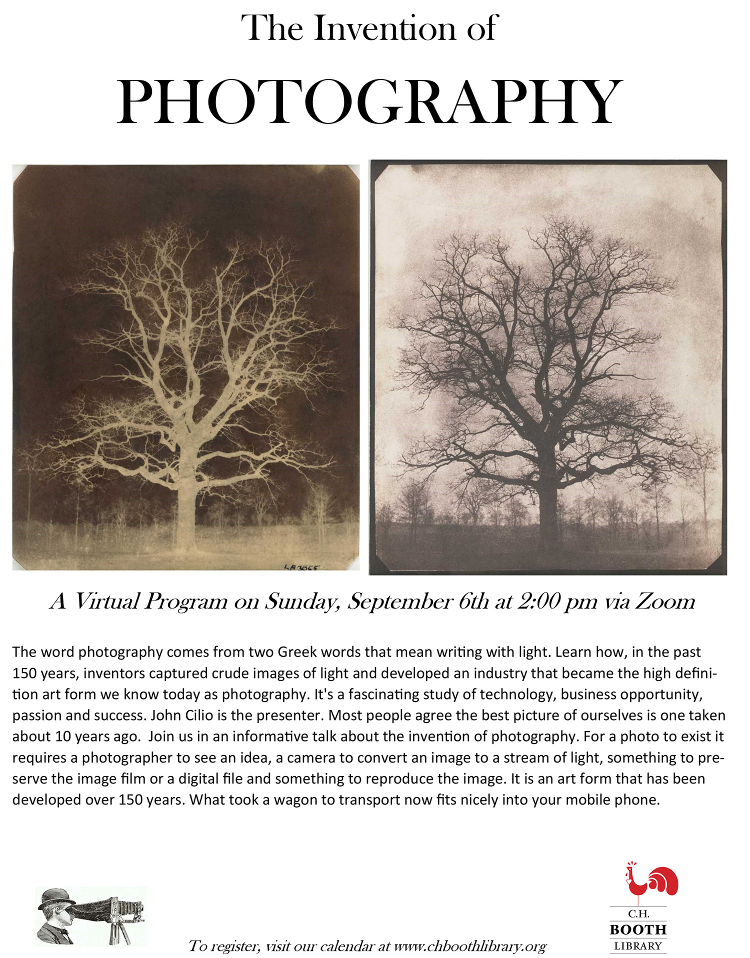 Sep 13 – Free Virtual Partner Program – “The Invention of Photography”