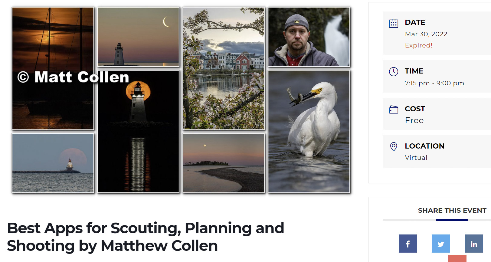 Video of Best Apps for Scouting, Planning and Shooting by Matthew Collen – Mar 30, 2022
