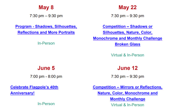 May 2025 – Flagpole Photographers Newsletter