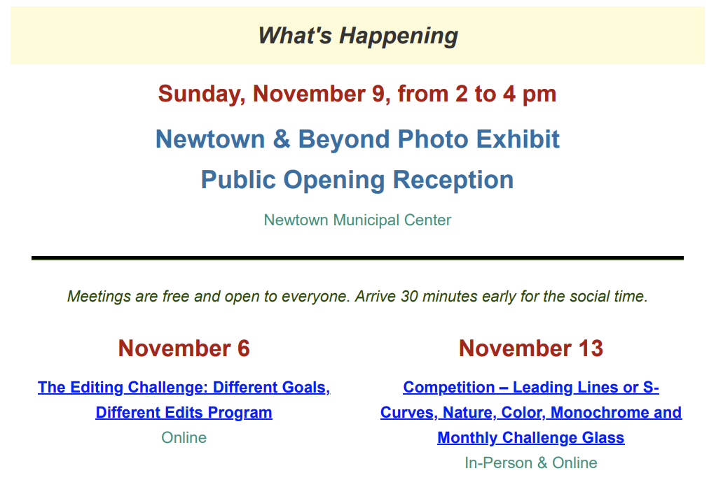 November 2025 – Flagpole Photographers Newsletter